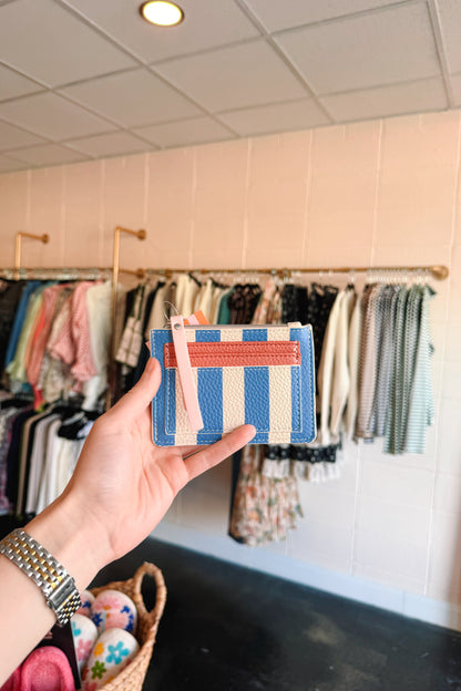 Blue/Cream Stripe Cardholder