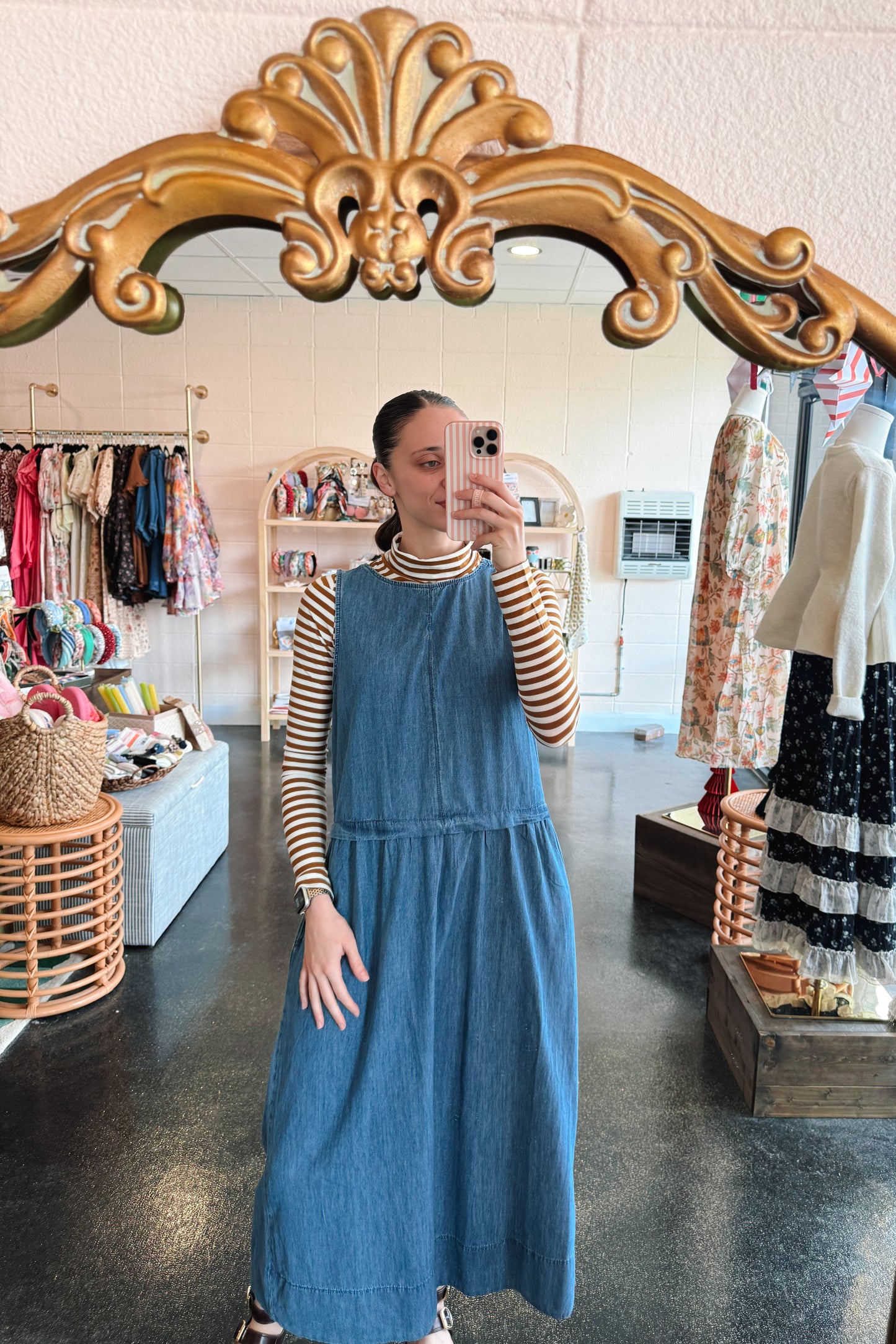 Sweet Denim Jumper Dress