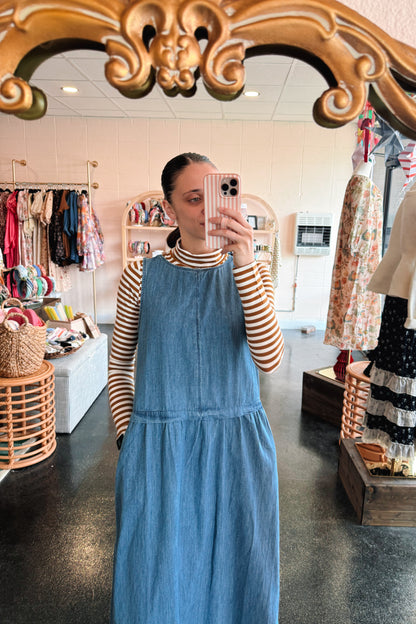 Sweet Denim Jumper Dress