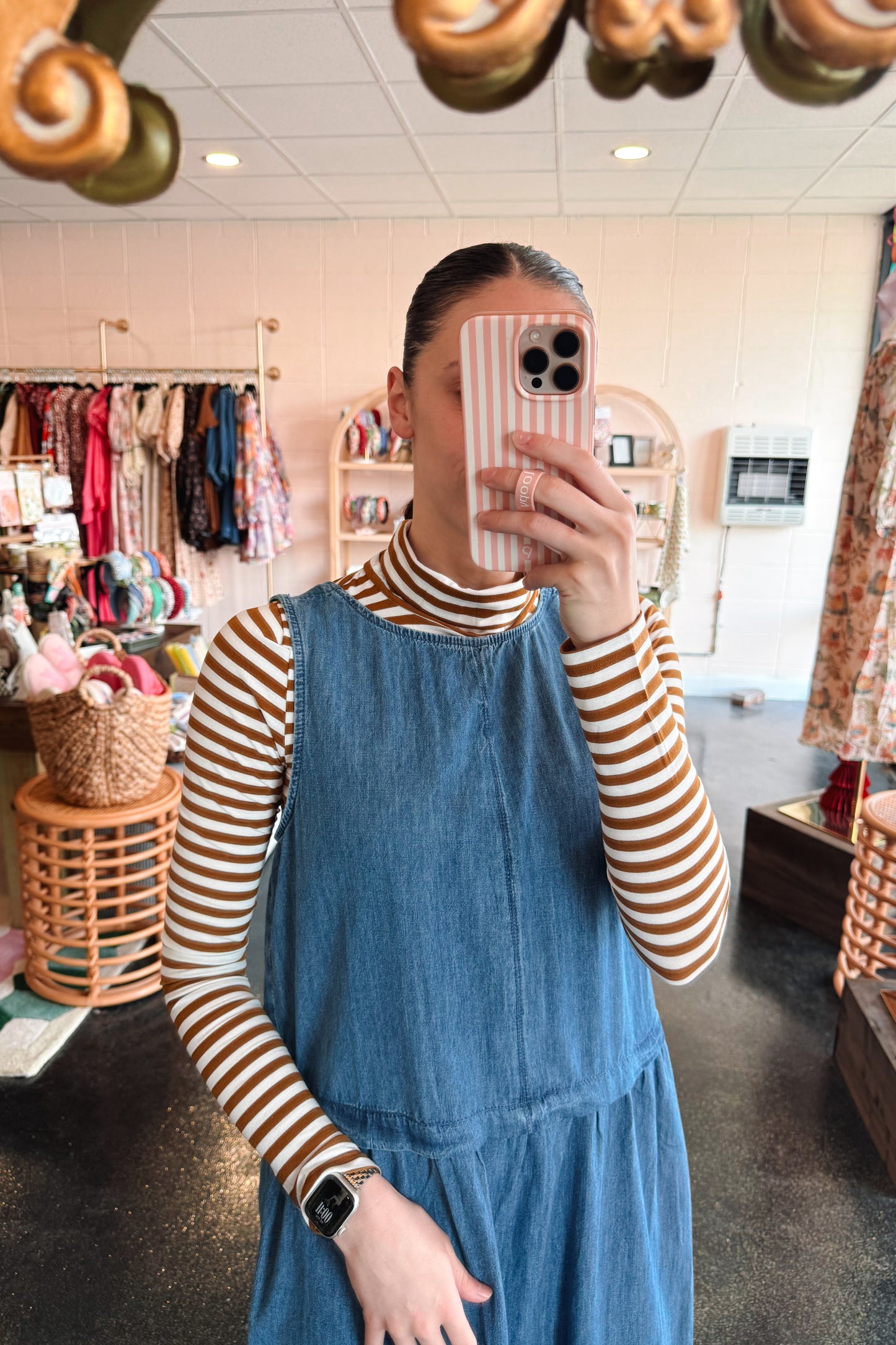 Sweet Denim Jumper Dress