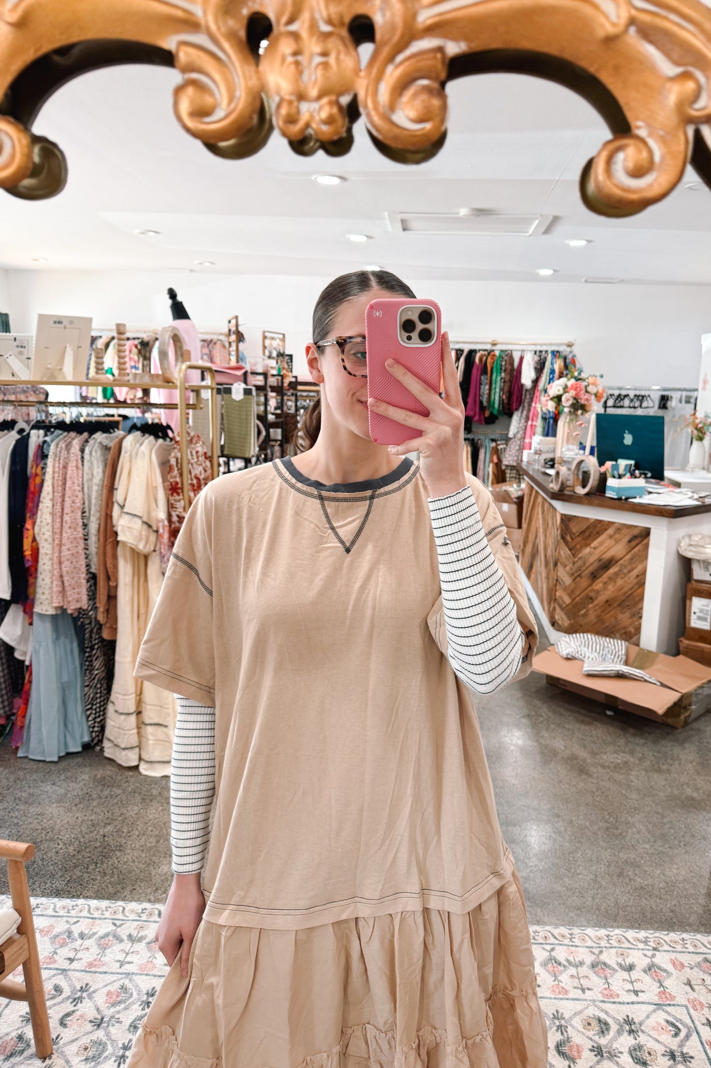 Contrast Tshirt Dress