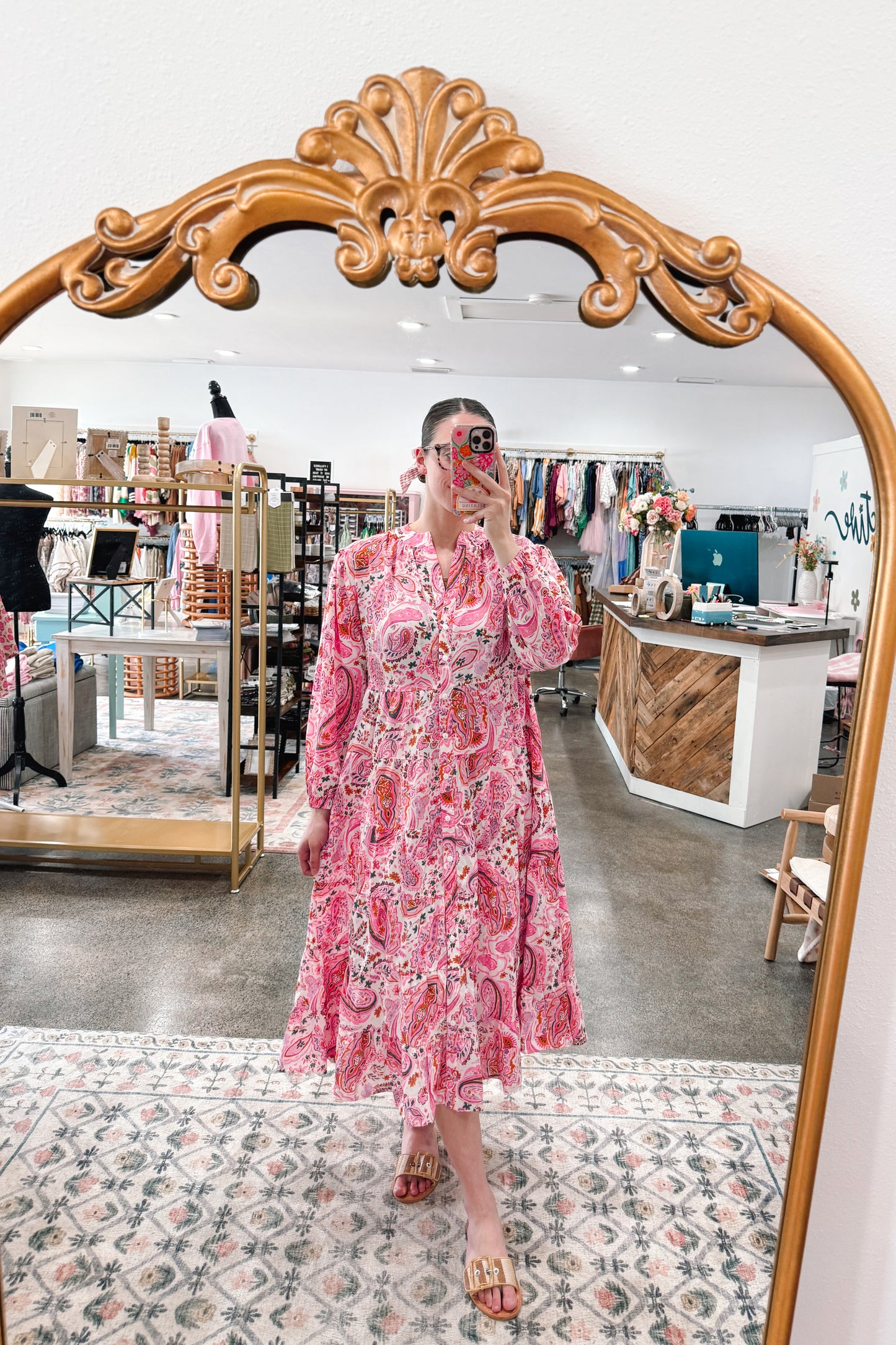 Pink Paisley Dress - XSMALL