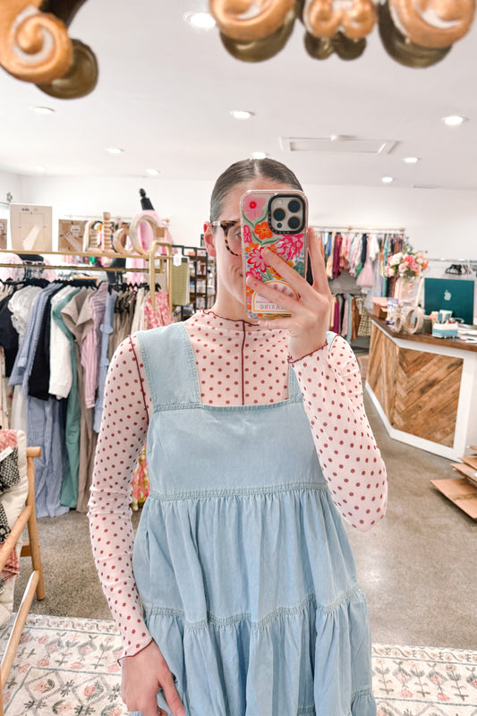 Polka Dot Mesh Top