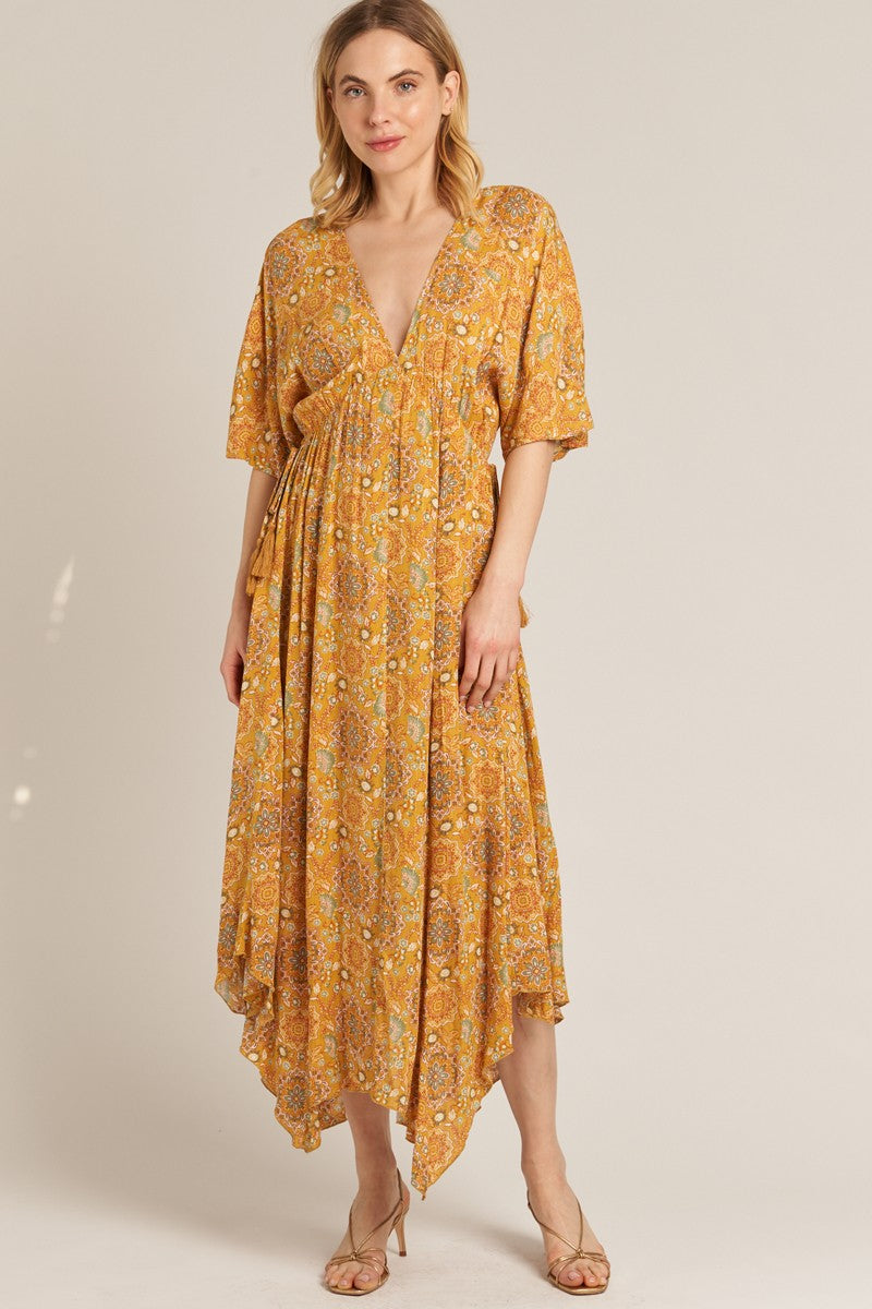 Yellow Paisley Dress - MEDIUM