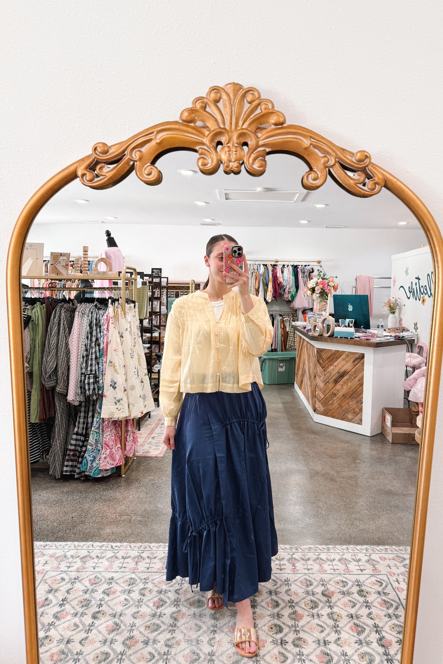 Navy Drawstring Skirt