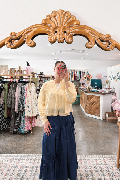 Navy Drawstring Skirt