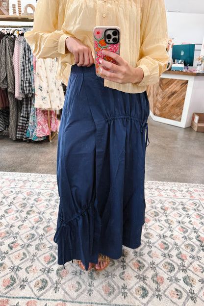 Navy Drawstring Skirt