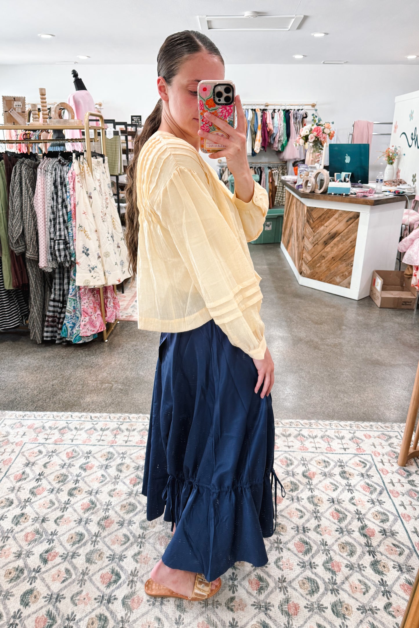 Navy Drawstring Skirt