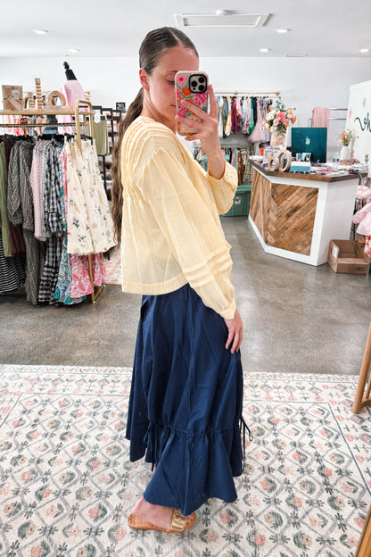 Navy Drawstring Skirt