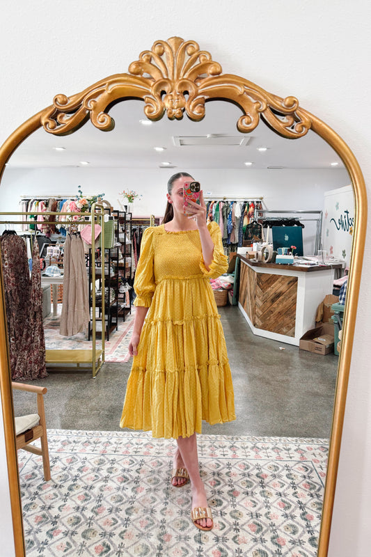 Golden Cream Dress - MEDIUM