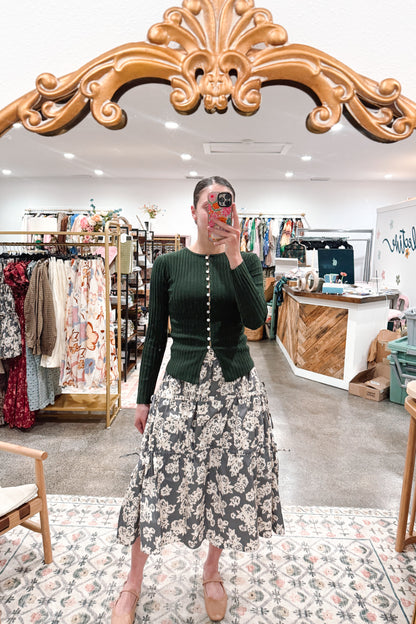 Gray Petals Skirt