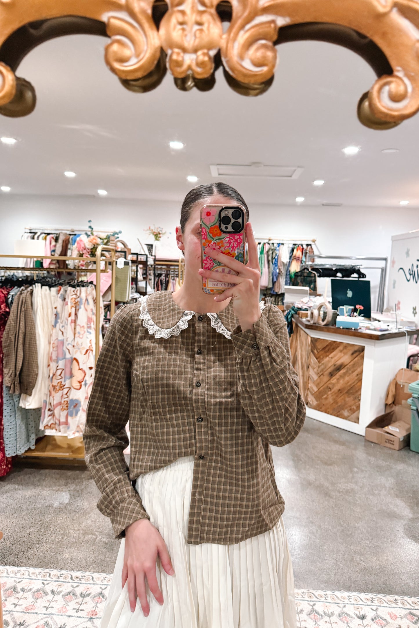 Charming Check Top