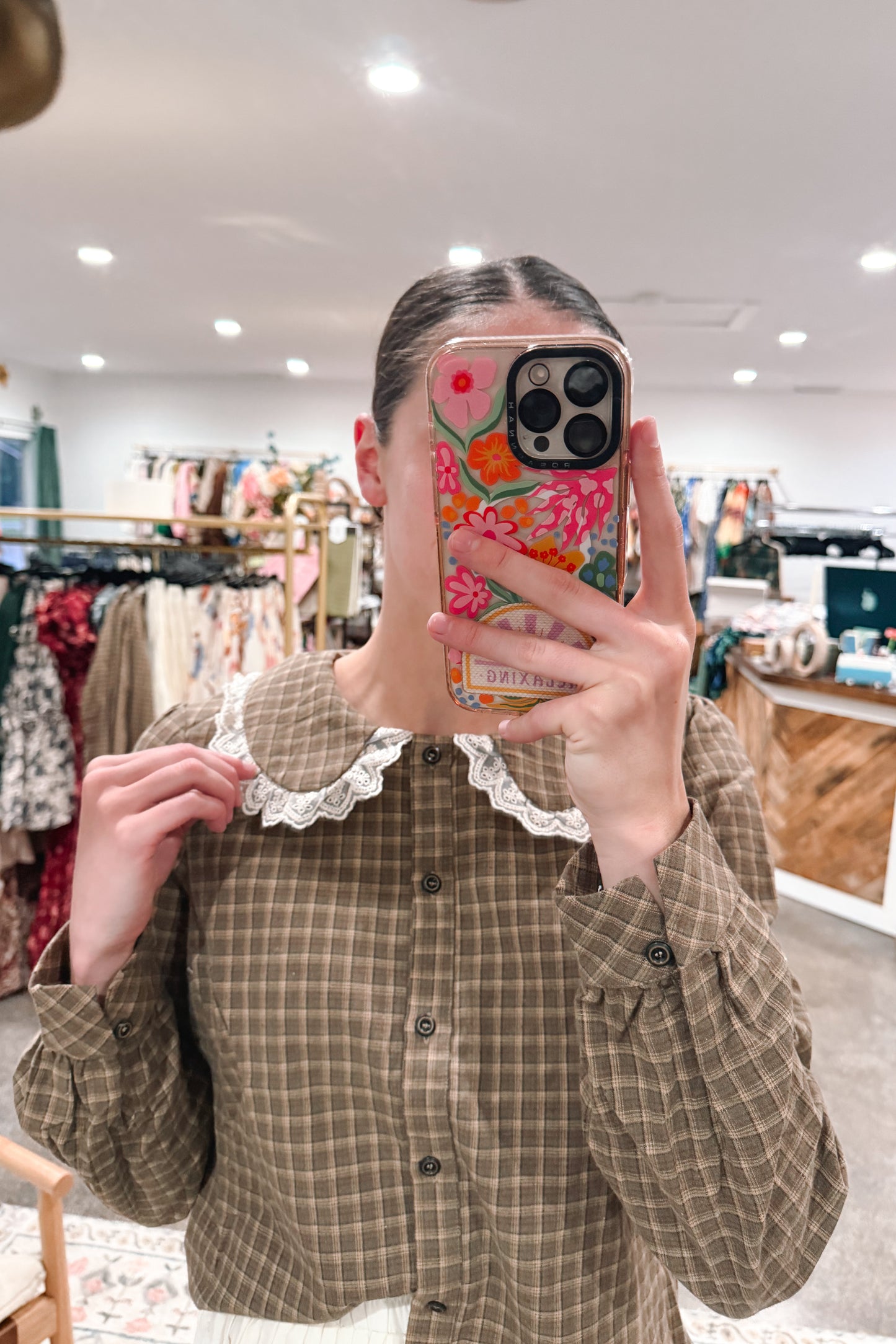 Charming Check Top