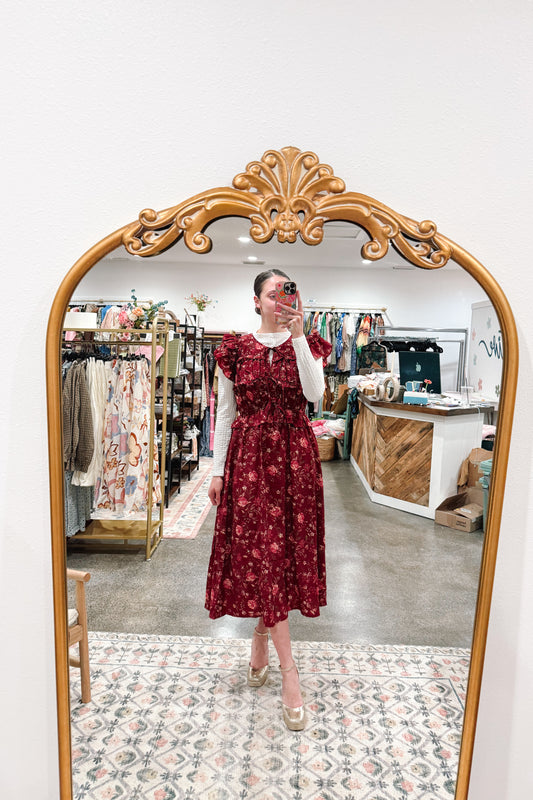 Burgundy Bloom Dress
