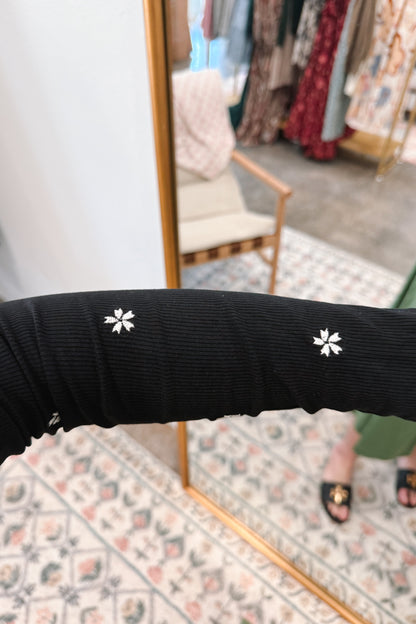 Flower Embroidered Undershirt
