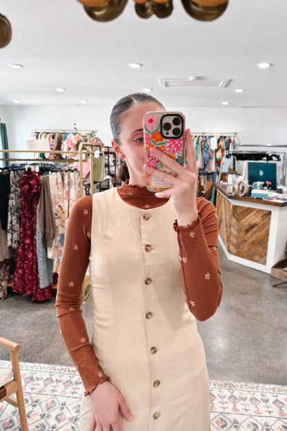 Flower Embroidered Undershirt