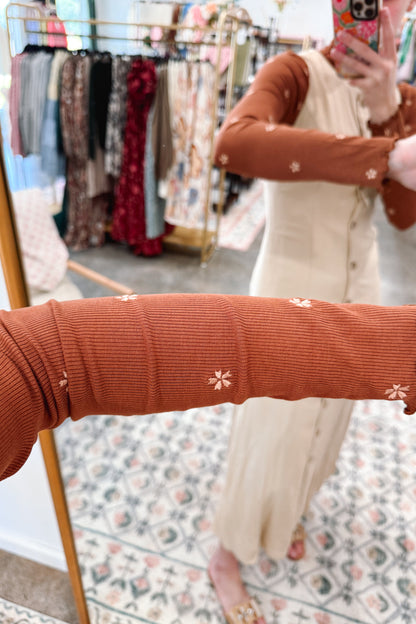Flower Embroidered Undershirt