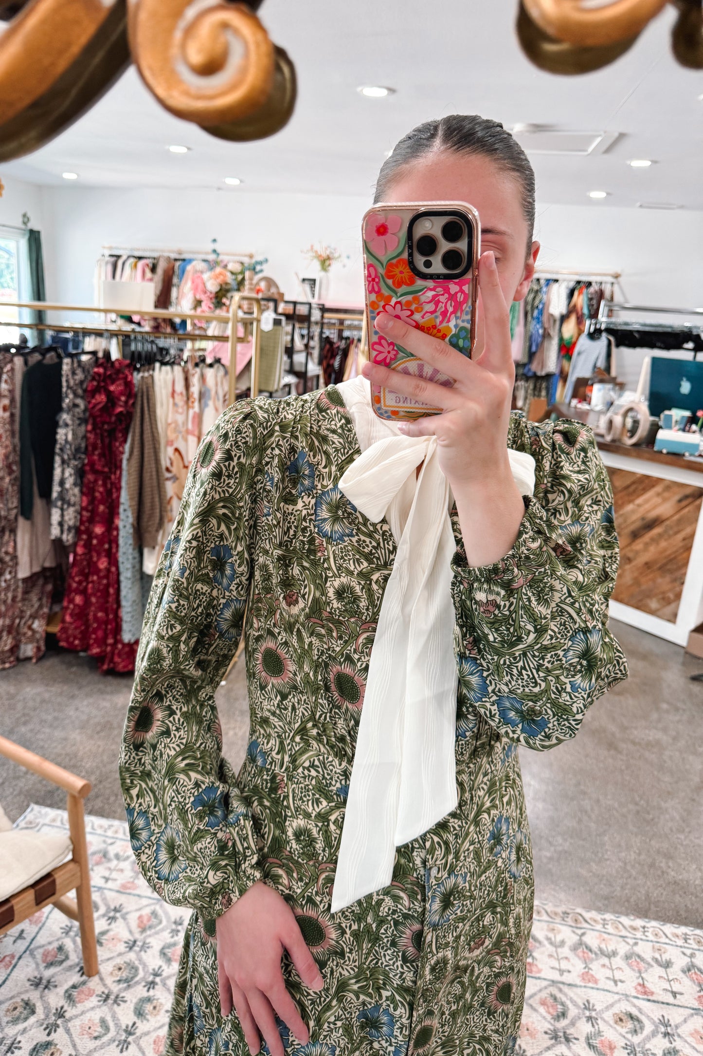 Green Printed Dress