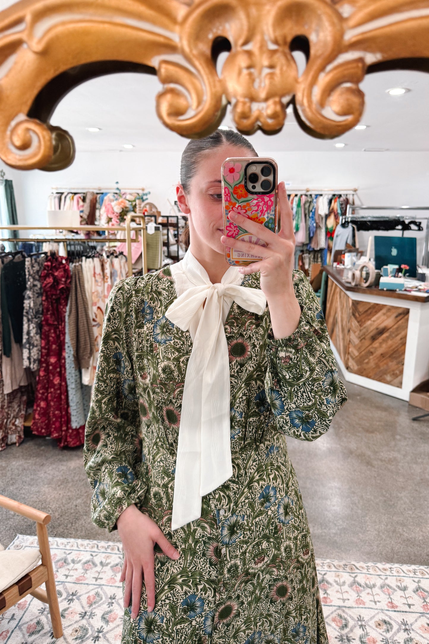 Green Printed Dress