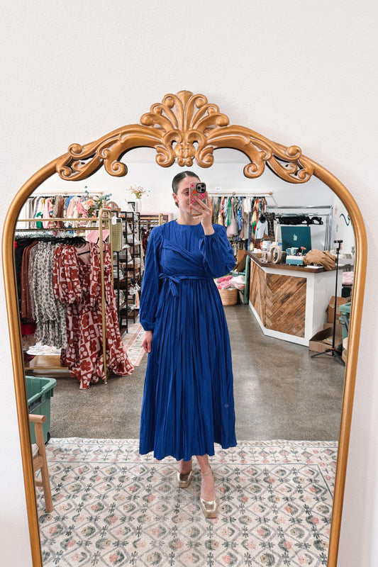 Midnight Blue Crinkle Dress