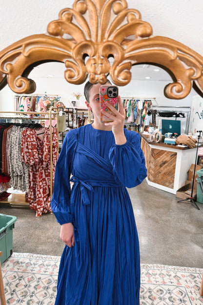 Midnight Blue Crinkle Dress