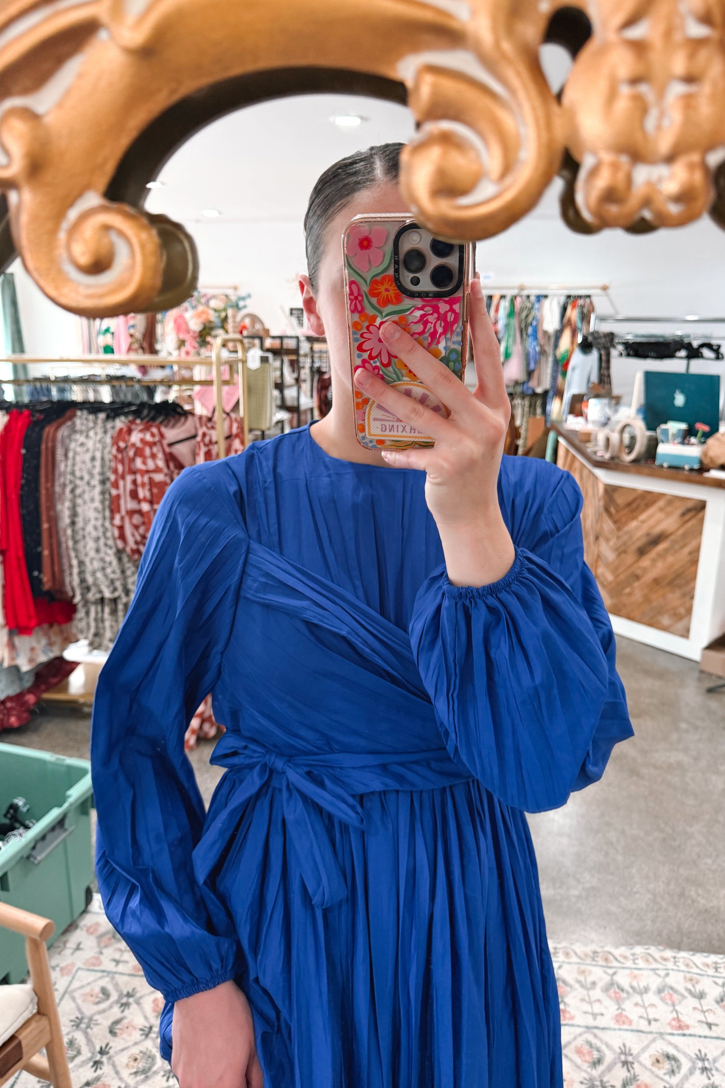 Midnight Blue Crinkle Dress