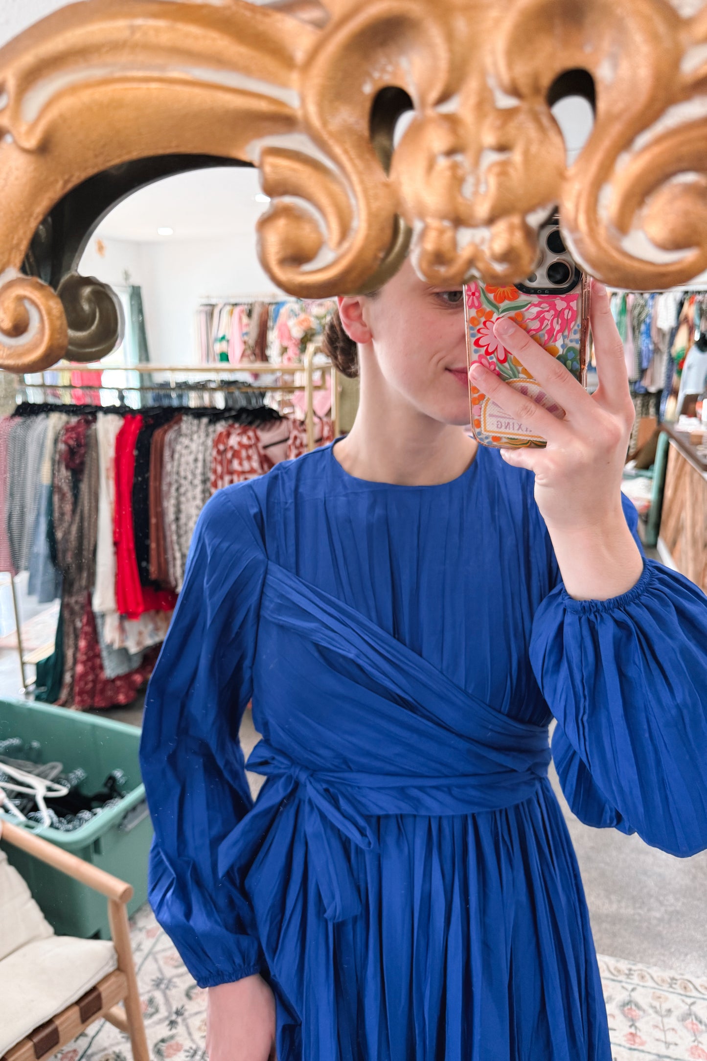 Midnight Blue Crinkle Dress