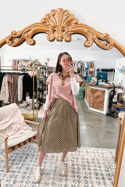 Tan Polka Dot Skirt