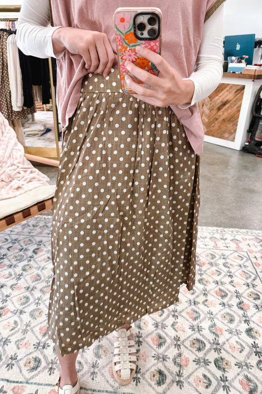 Tan Polka Dot Skirt