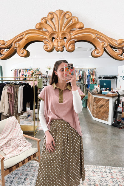 Tan Polka Dot Skirt