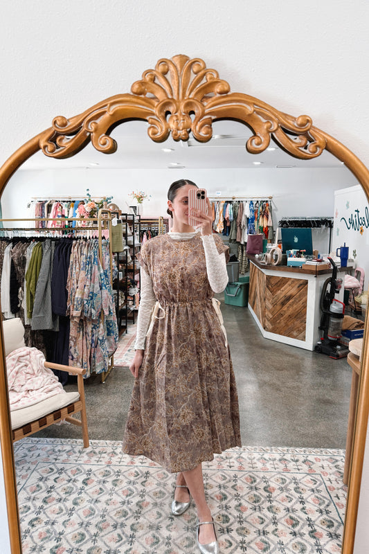 Woven Floral Print Dress