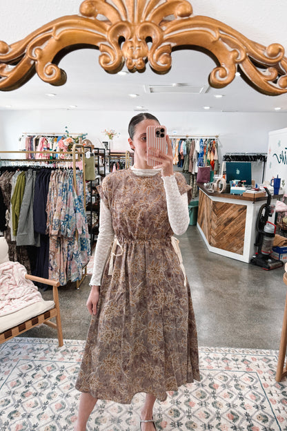 Woven Floral Print Dress