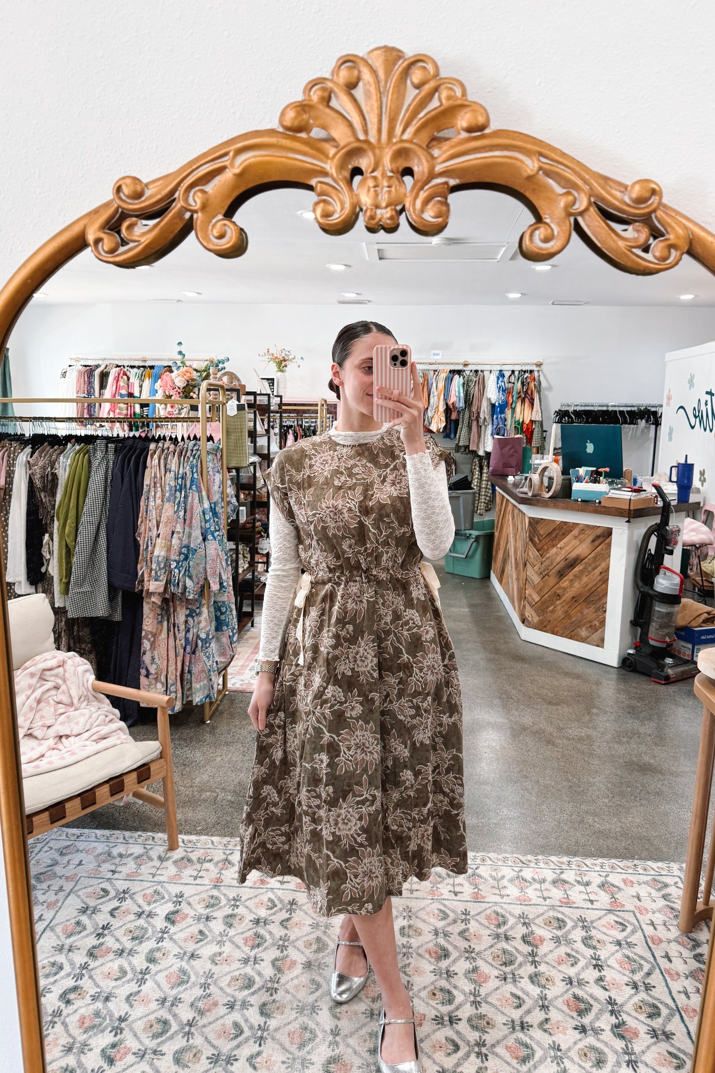 Woven Floral Print Dress