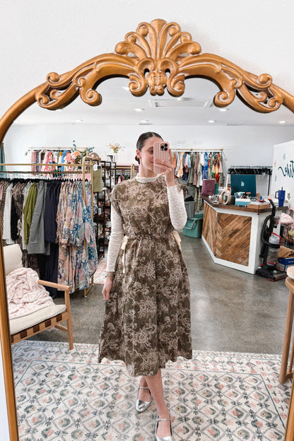 Woven Floral Print Dress