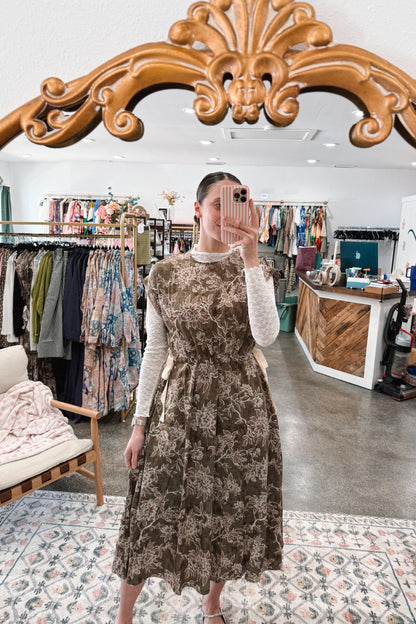 Woven Floral Print Dress