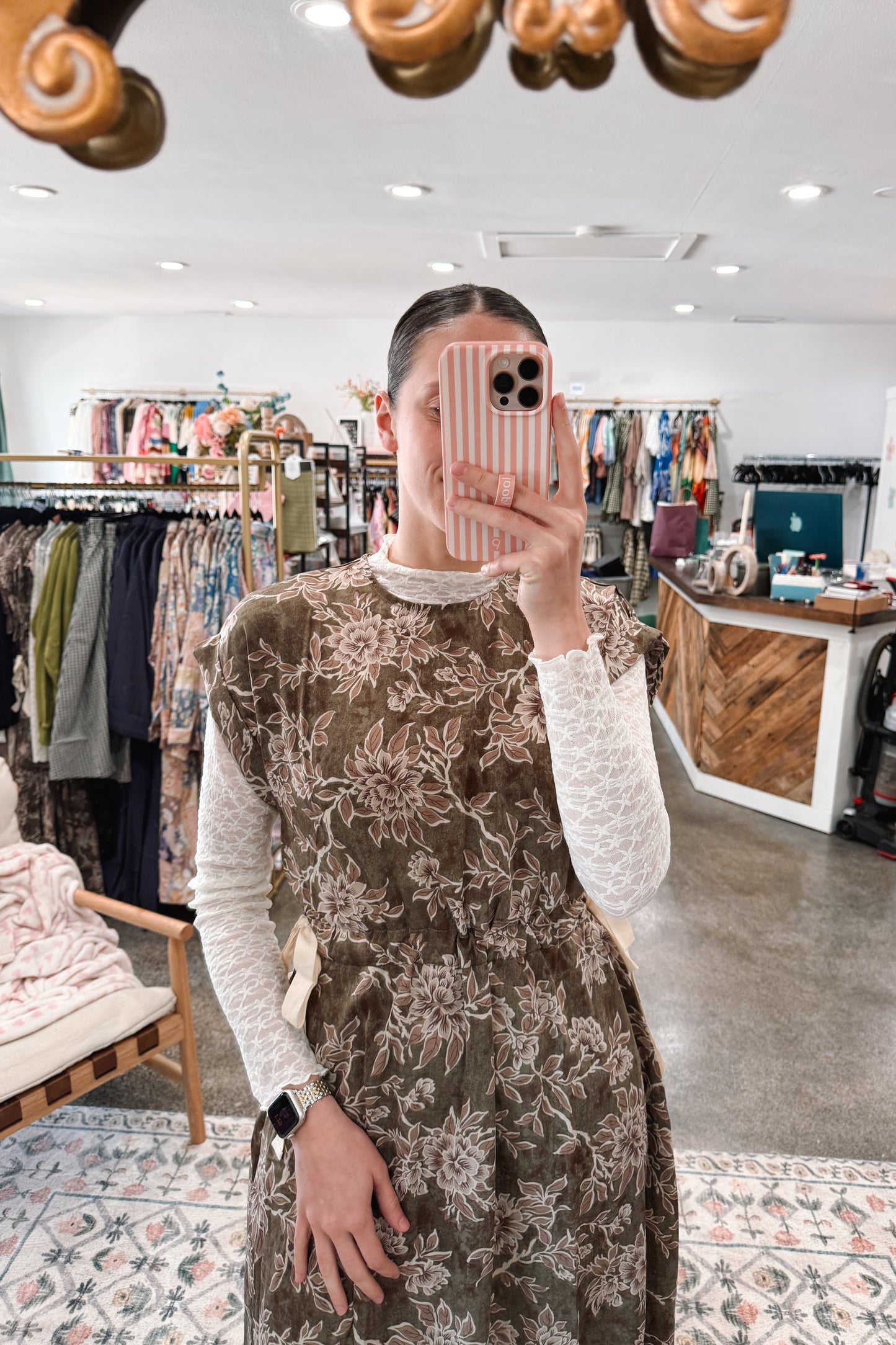 Woven Floral Print Dress