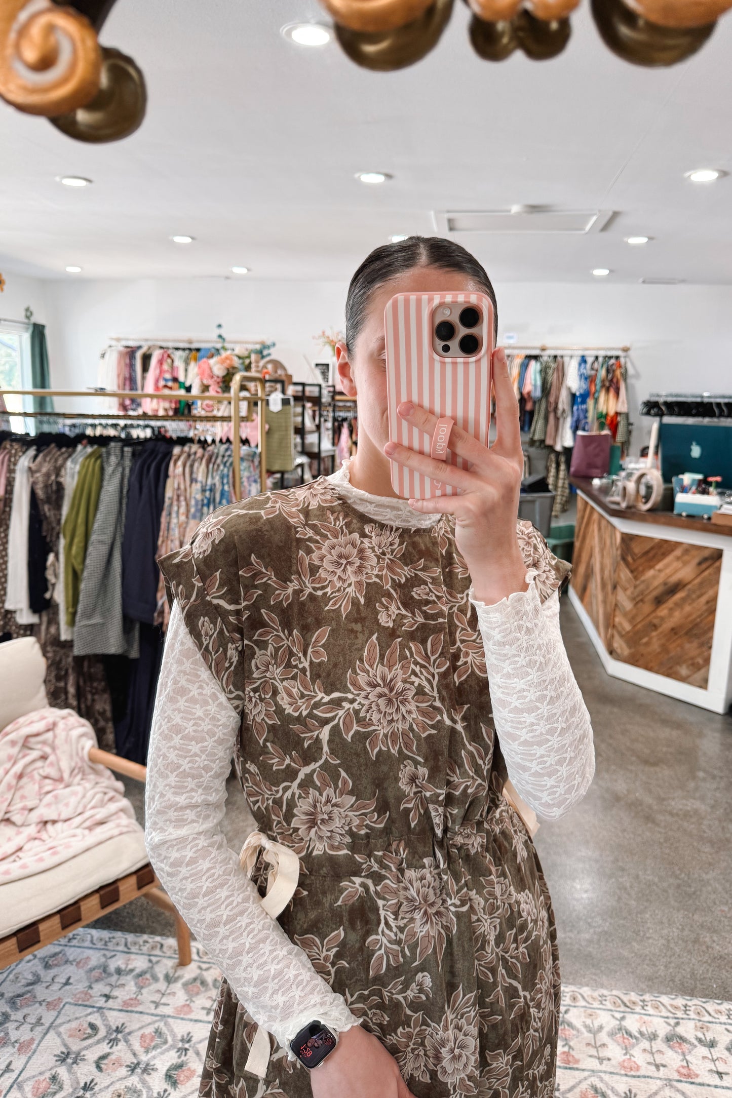 Woven Floral Print Dress
