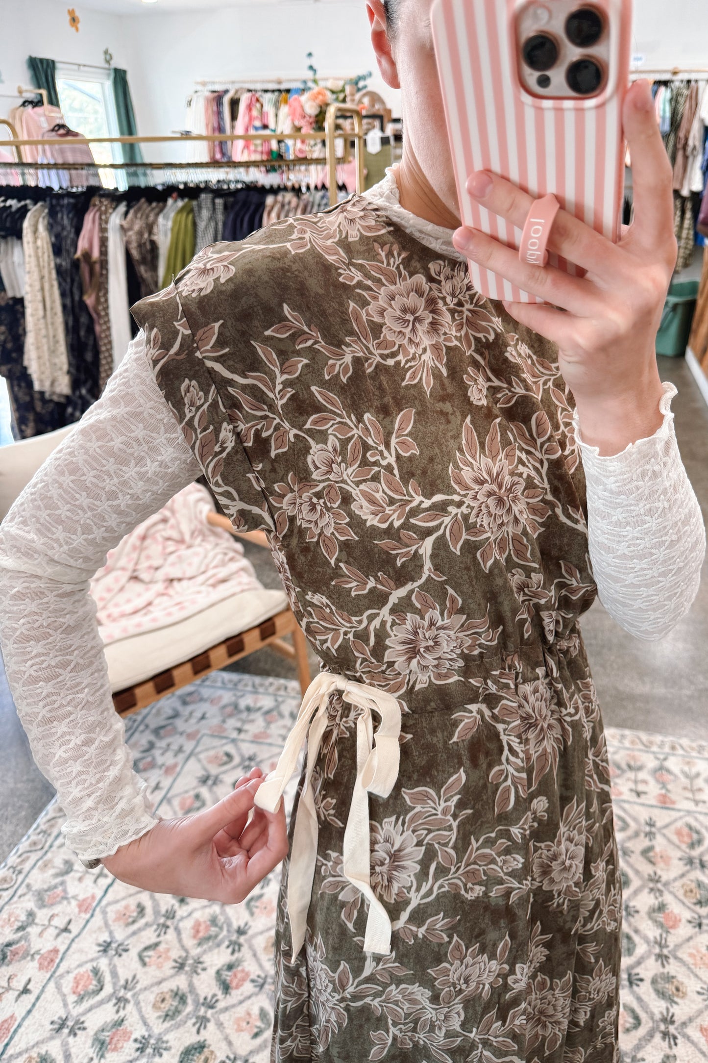 Woven Floral Print Dress