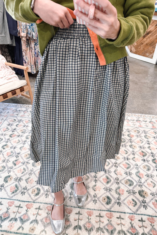 Navy Plaid Skirt