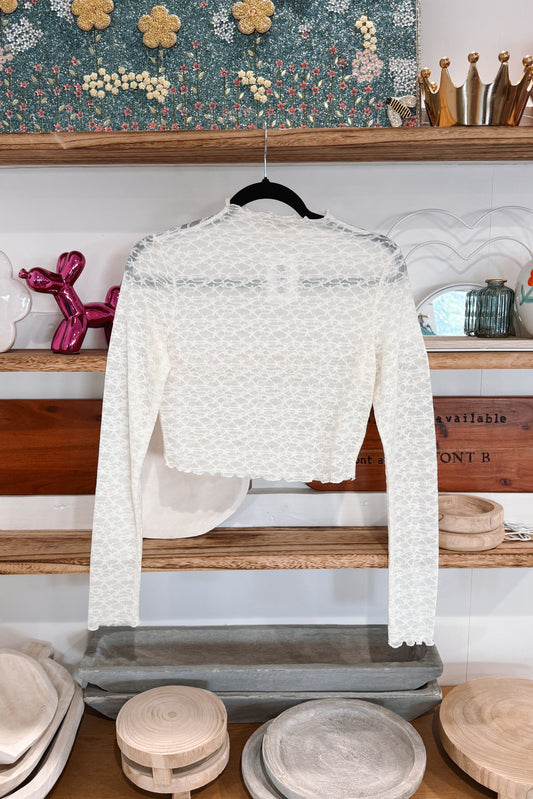 Cream Lace Top - SMALL