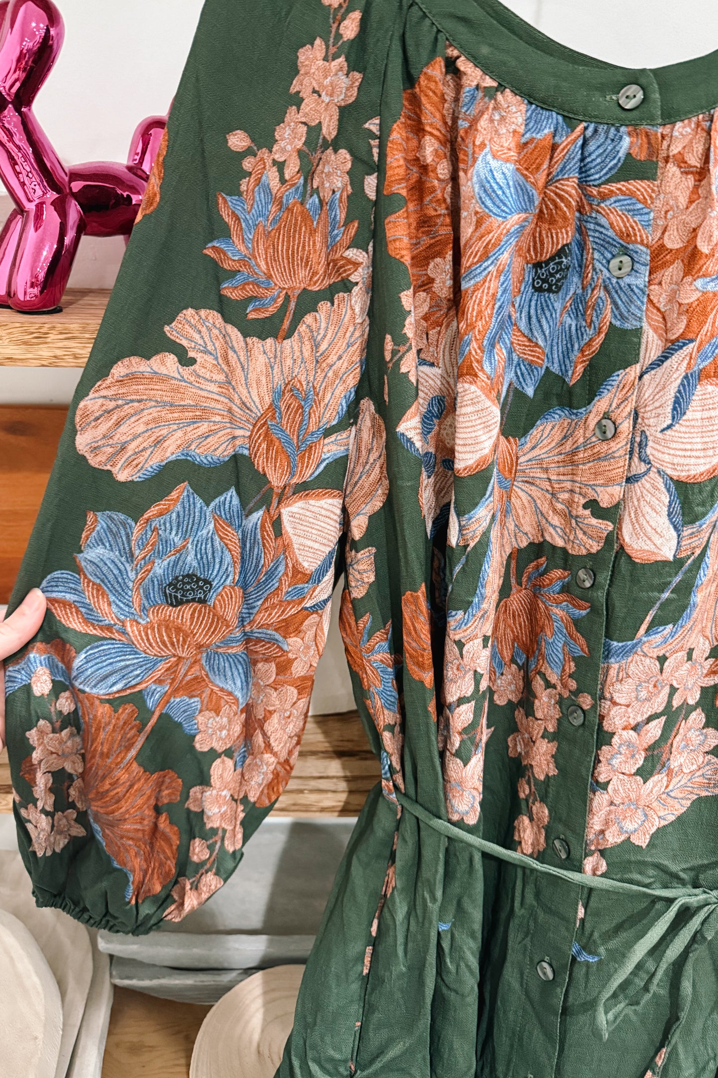*PLUS* Olive Flower Dress