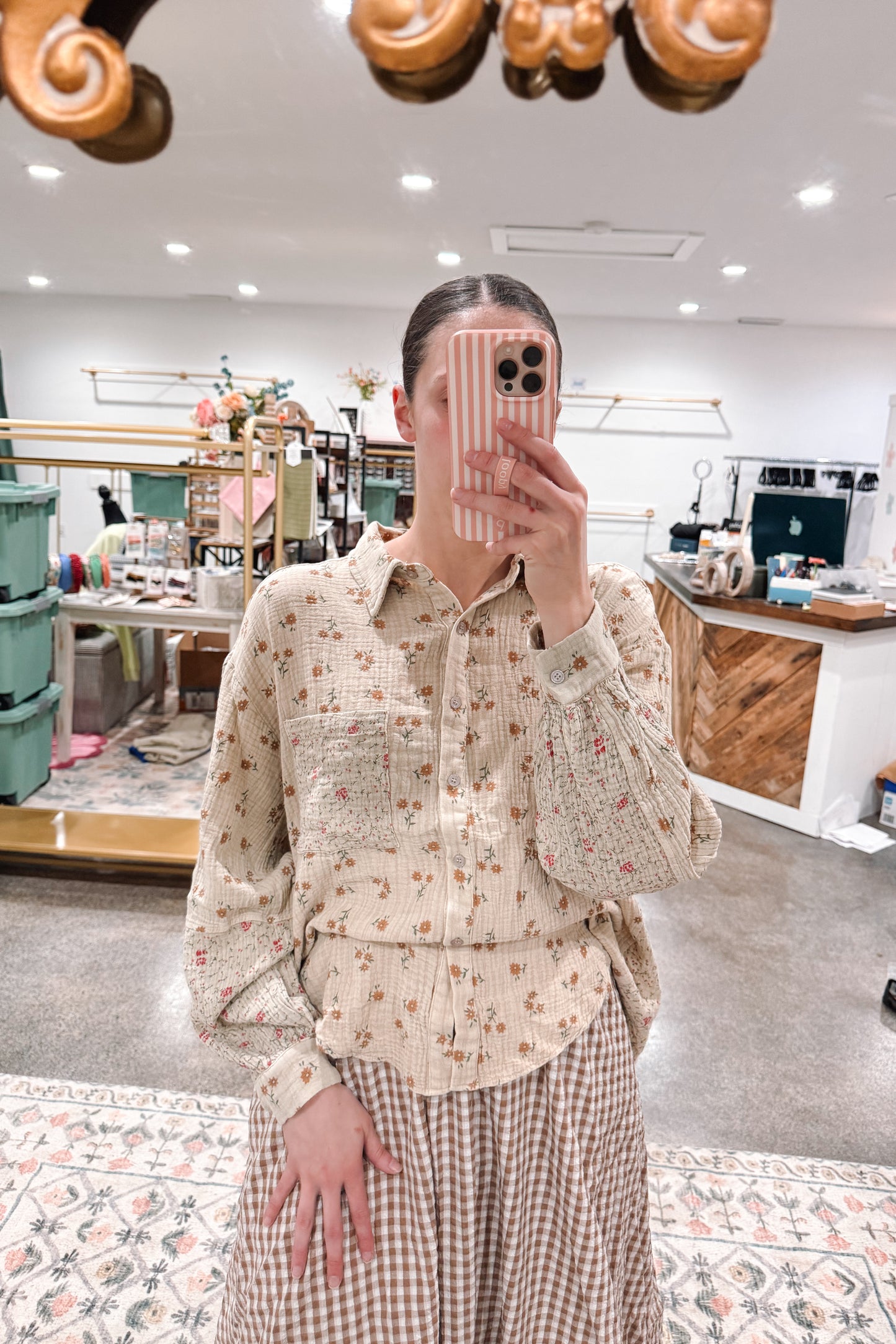 Floral Gauze Top