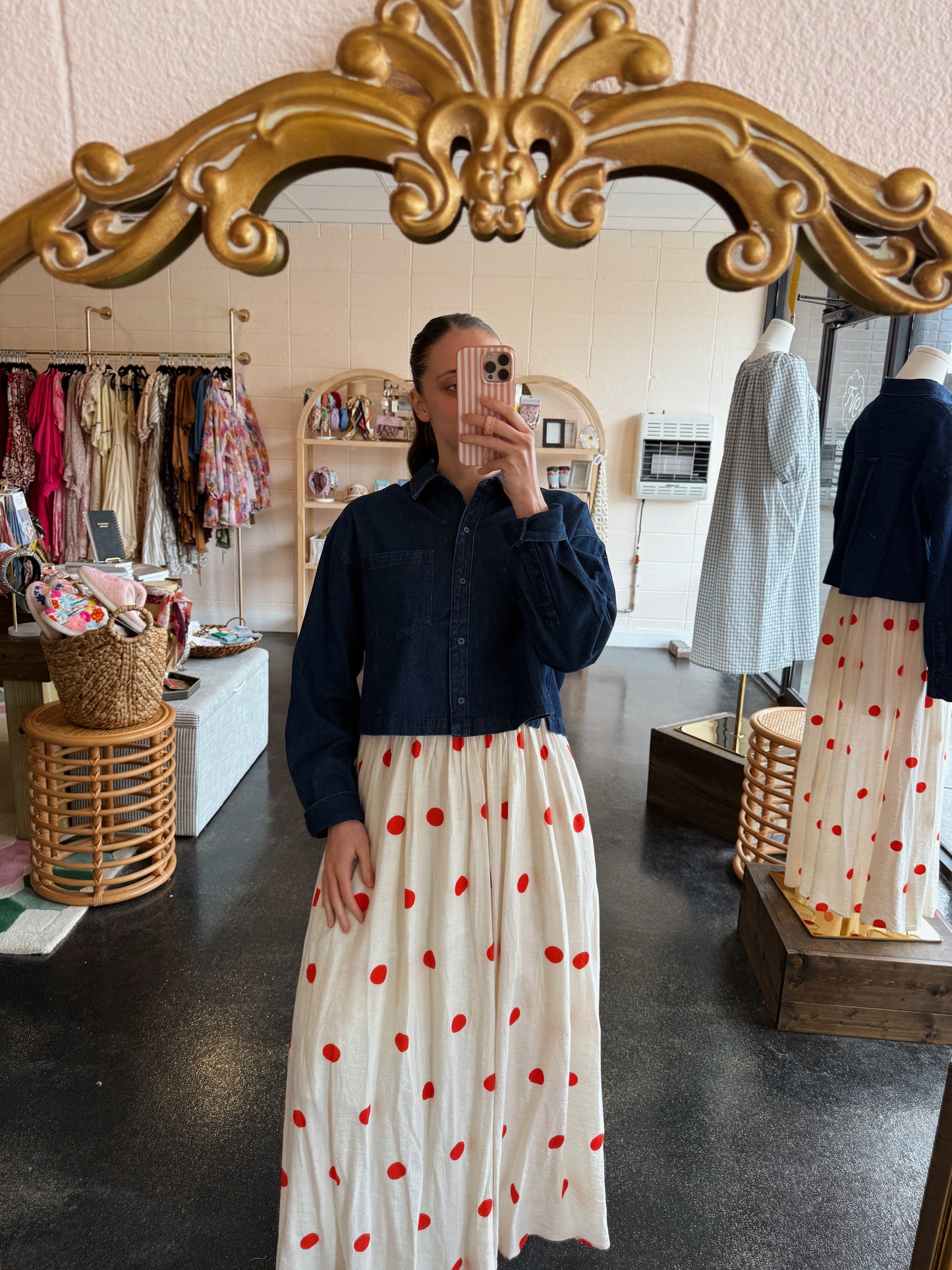 Polka Dot Print Maxi Dress