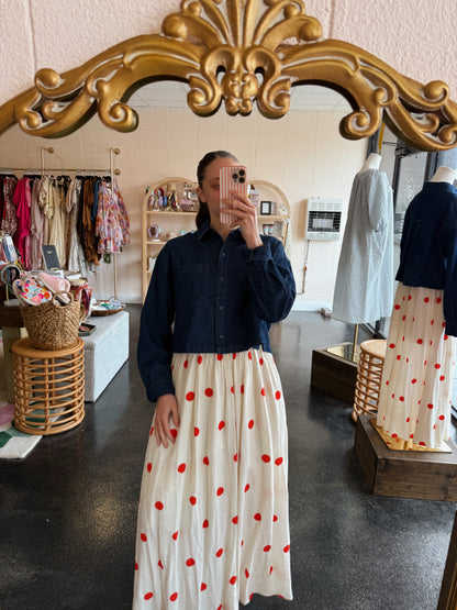 Polka Dot Print Maxi Dress