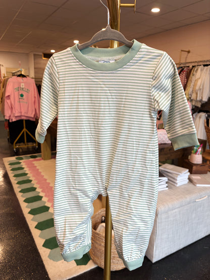 Green Stripe Romper