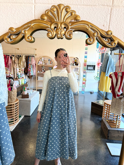 Polka Dot Denim Dress