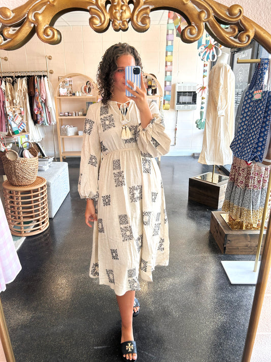 Patch Embroidered Dress