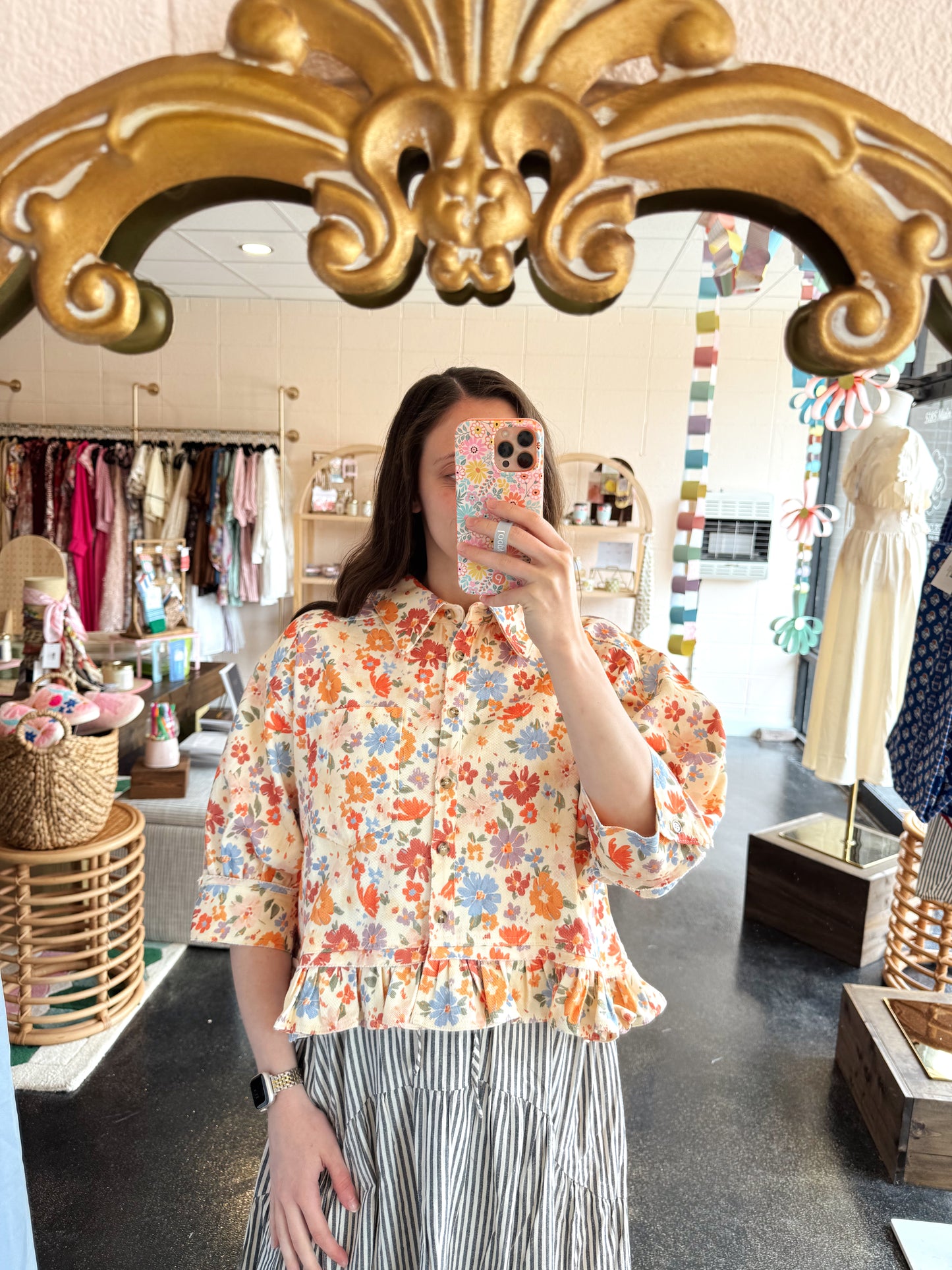 Washed Floral Top