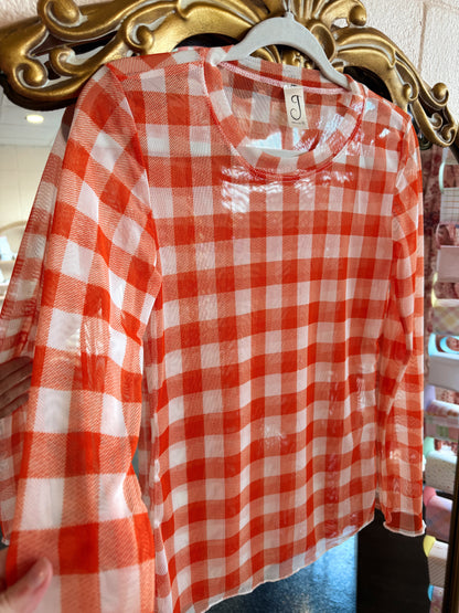 Long Sleeve Mesh Top
