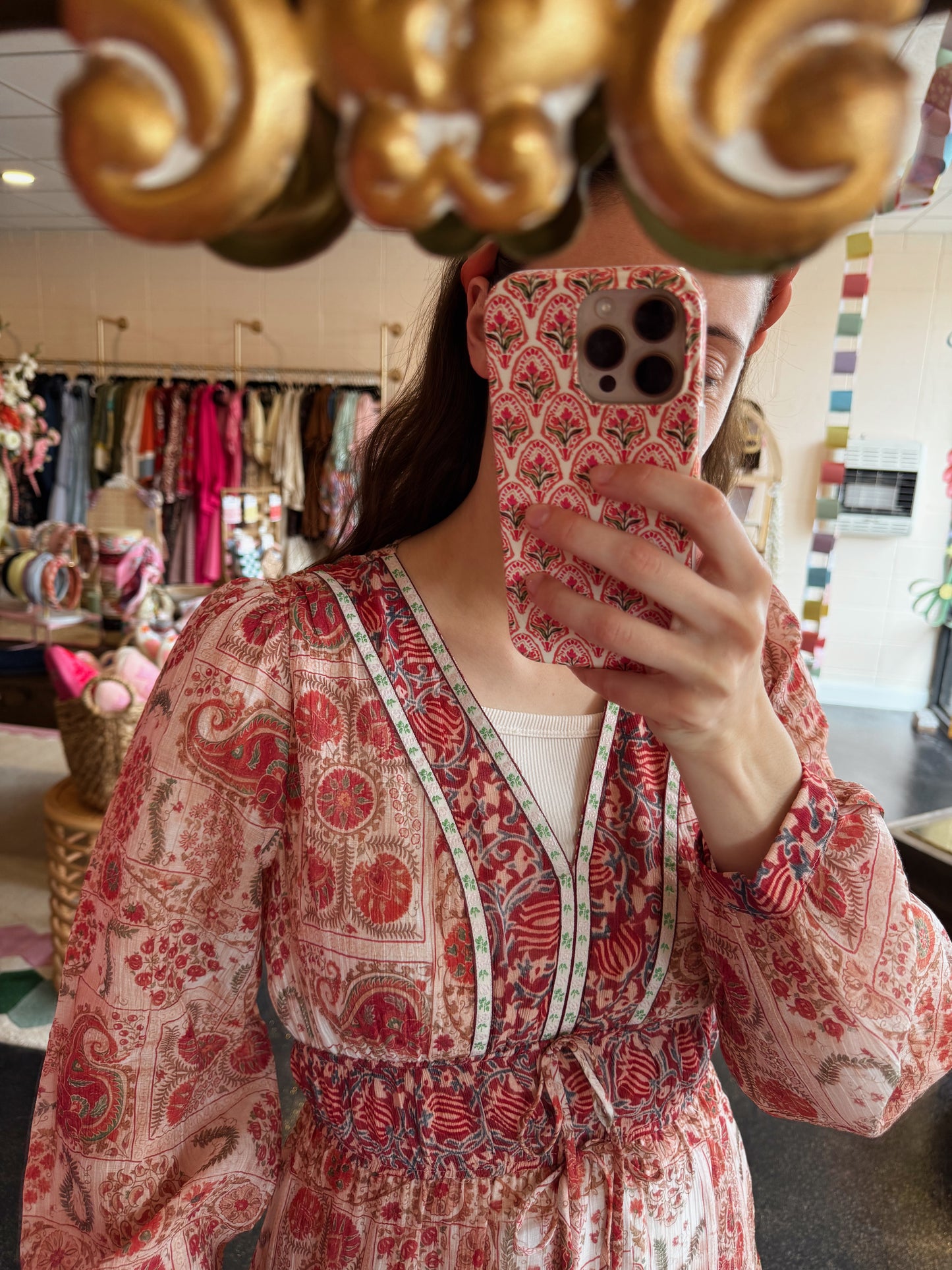 Red Berry Print Dress